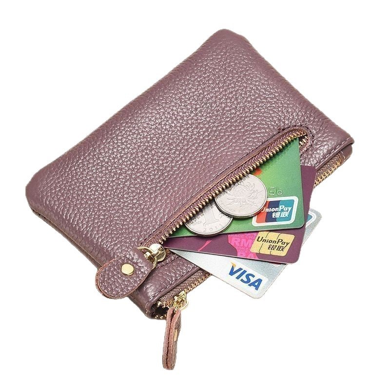 Real Soft Leather Texture Coin Purse Women'S Short Small Wallet Soft Leather Driver'S License Handbag Fashion Zipper Coin Bag - Image 5